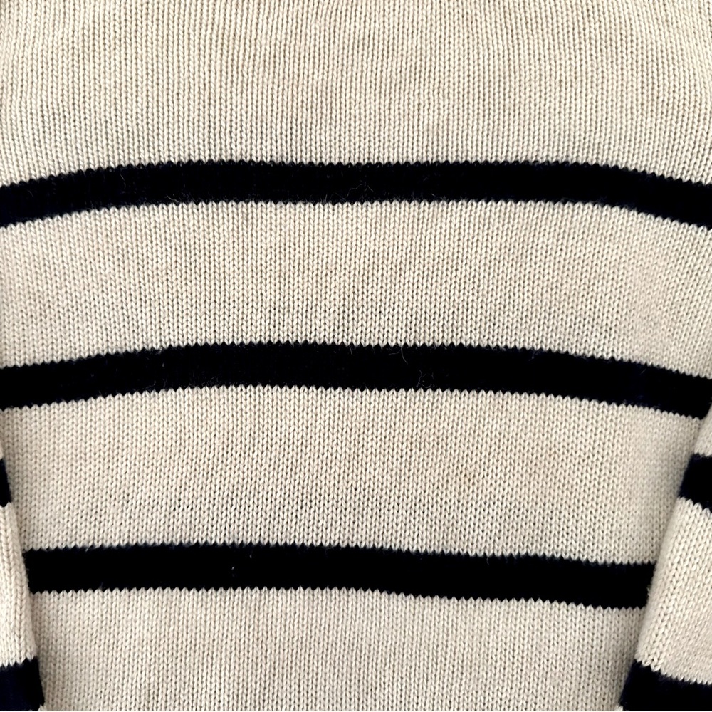 Tuckernuck Bar Harbor Oatmeal/Navy Striped Sweater in Wool/Cashmere/Viscose XS - Picture 6 of 9